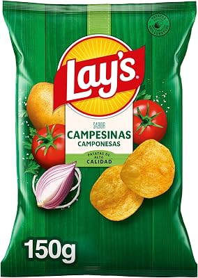 Campesinas, Patatas Fritas de cultivos sostenibles con sabores vegetales, Producto de Aperitivo, bolsa individual, 150g