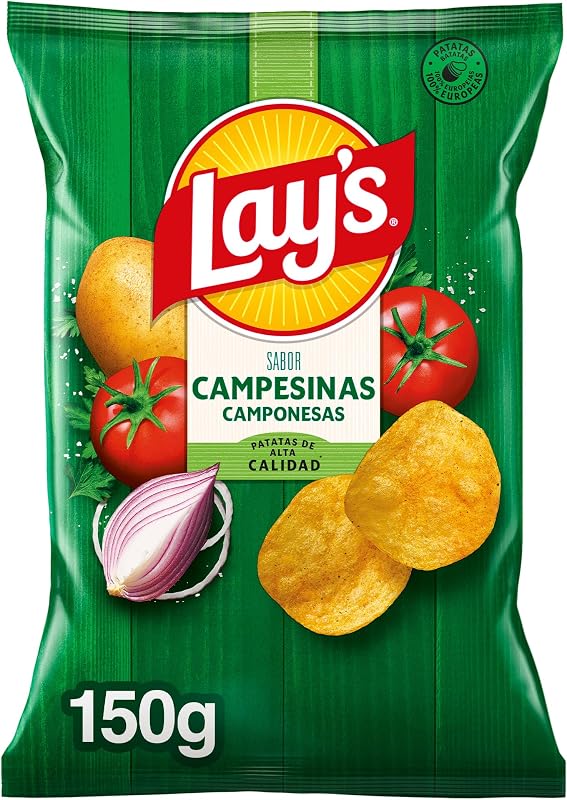 Lay's Campesinas, batatas fritas cultivadas de forma sustentável com sabores vegetais, produto snack, saco único, 150g