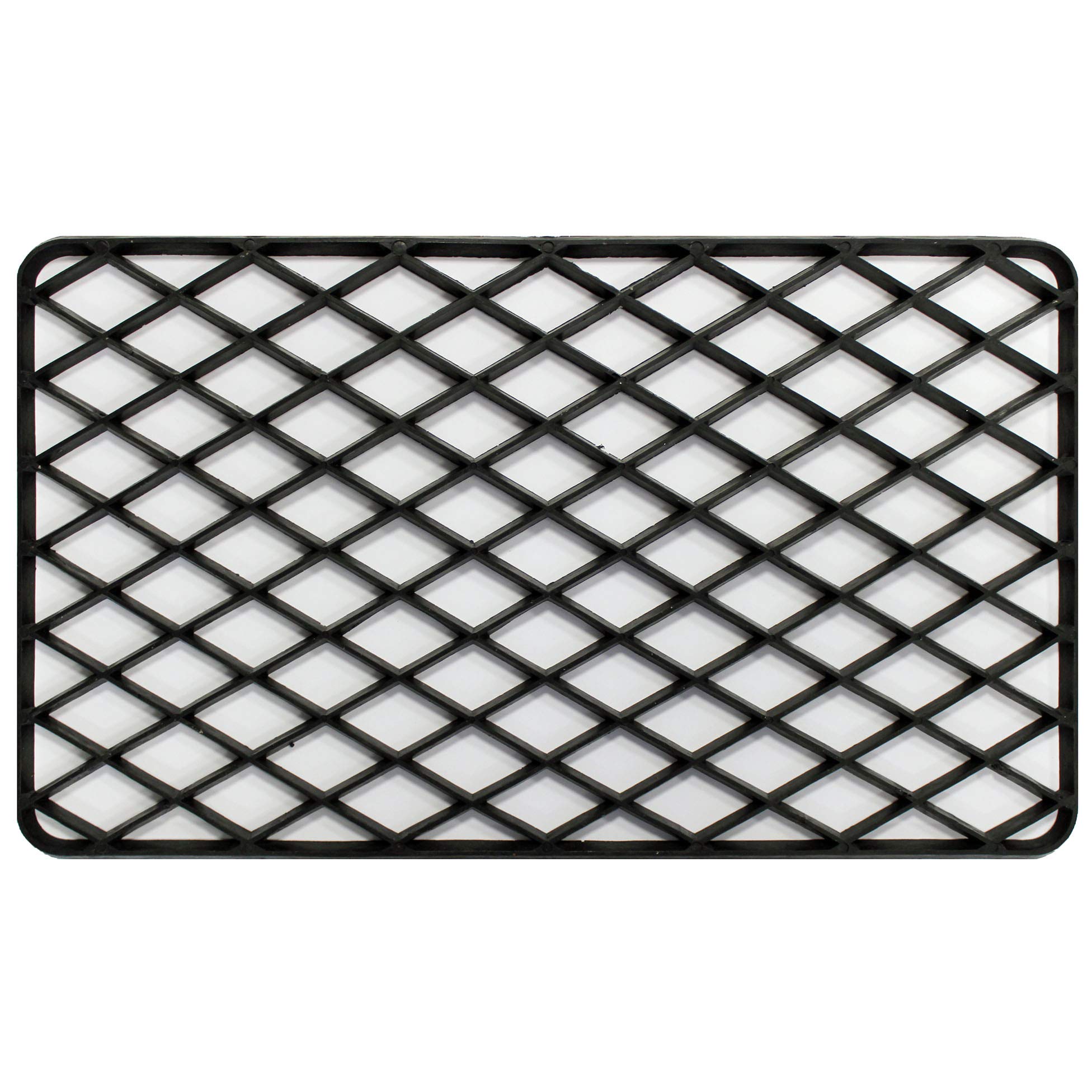 Tapis Déco Decorative Hall Mat Rectangular PVC Black 34 x 58 cm