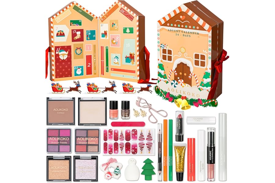 Makeup Advent Calendar 2025, 24 Days Christmas Gift Set For Women Girls &Teens, Surprises Christmas Calendar Countdown Gift for Women,Countdown Calendar Full Makeup Kit Cosmetic Gift