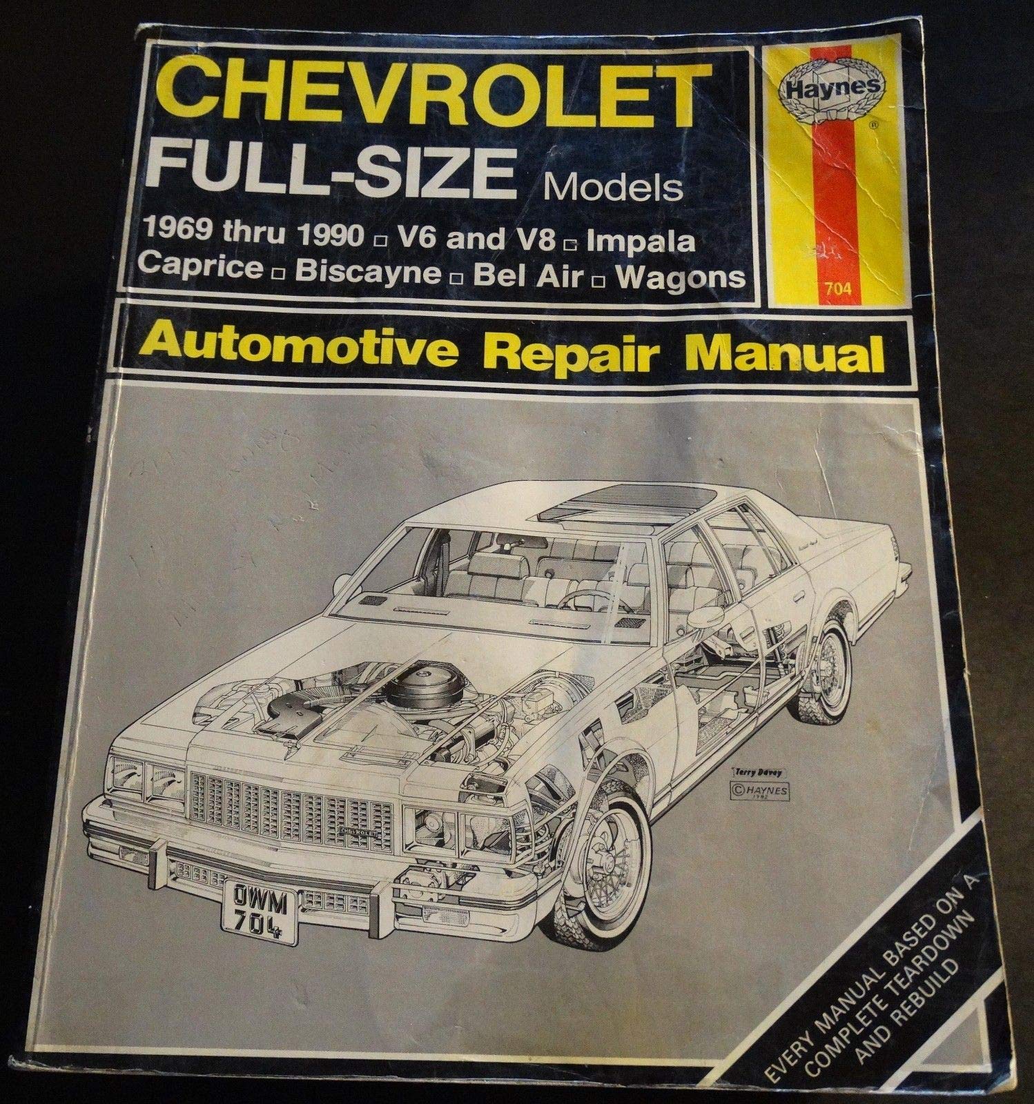 1969-1990 HAYNES CHEVROLET FULL SIZE IMPALA CAPRICE SERVICE MANUAL 704  (702) Paperback – 1990