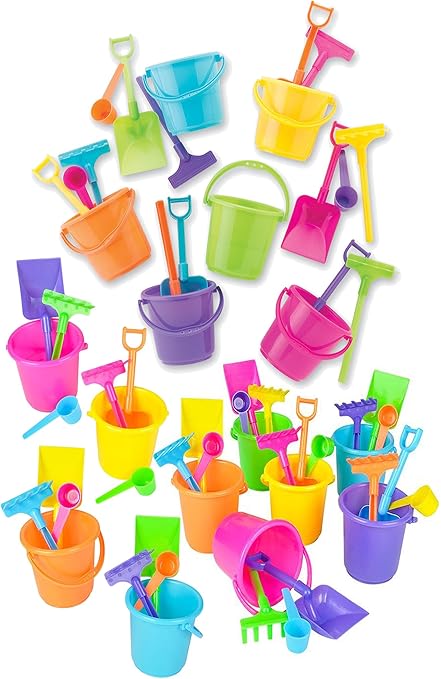 Amazon.com: Playa arena juguetes Set, cubos cubos palas rastrillos y palas, varios colores, juguetes de playa para niños, niñas, por 4e de la novedad: Toys \u0026 Games