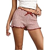 winkbay Women's Y2k Plaid Shorts Cute Bow High Waisted Mini Going Out Shorts