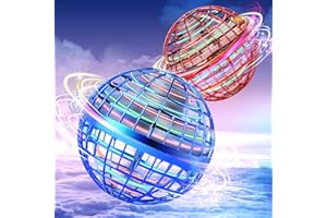 Vrainito Flying Orb Ball 2025 Upgrade, 2 Pack Hand-Controlled Flying Orb Toy, 360° Rotating Cosmic Globe Hover Ball for Kids (Blue + Red)