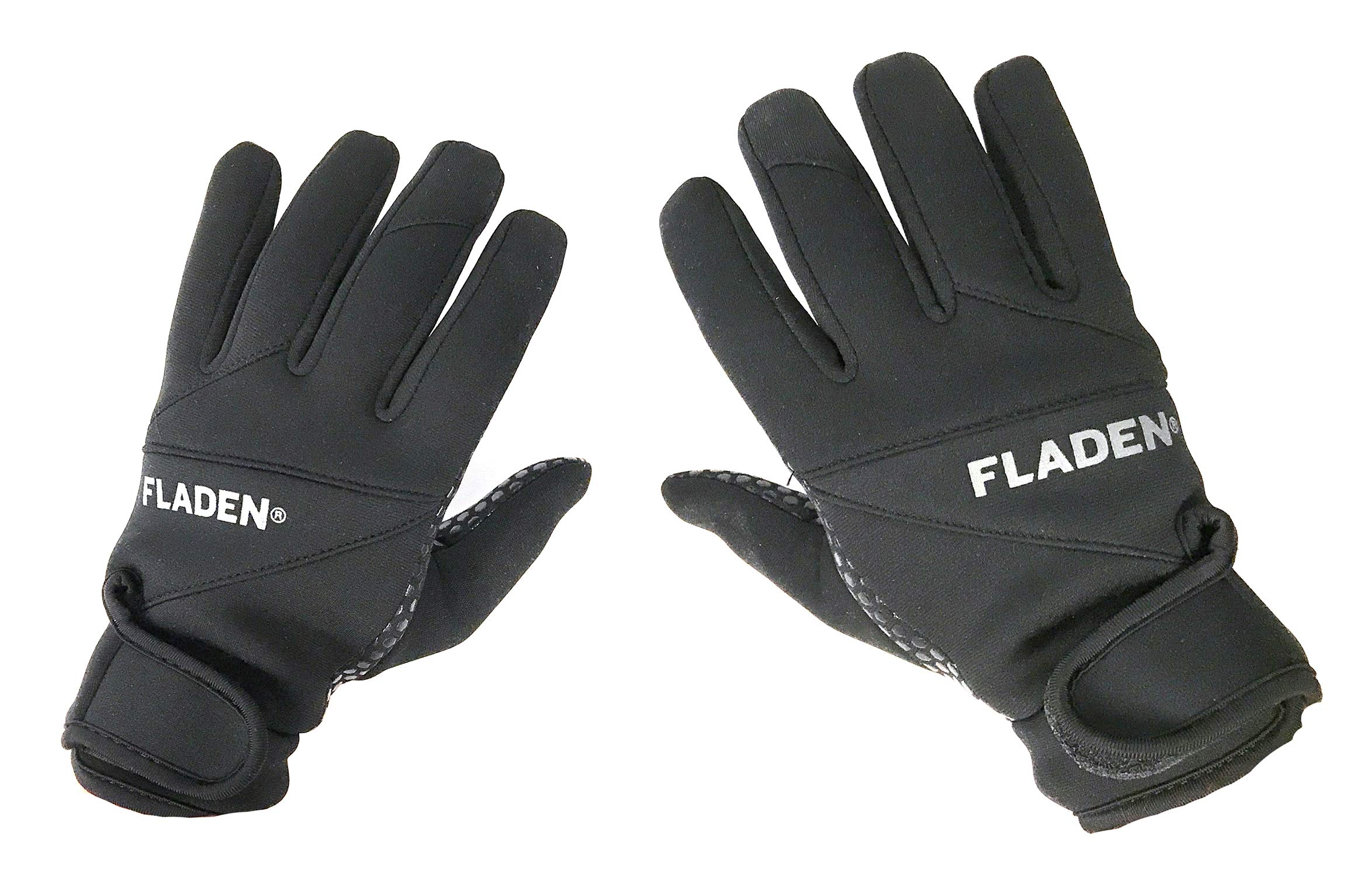 FLADEN Fishing - Full Fingered Soft Non Slip 2.5mm Neoprene Gloves With Pimpled Palms and Secure Wrist Band Hook and Loop Fasteners - For Fishing and Working in Cold Damp Wet Conditions (M - Medium)