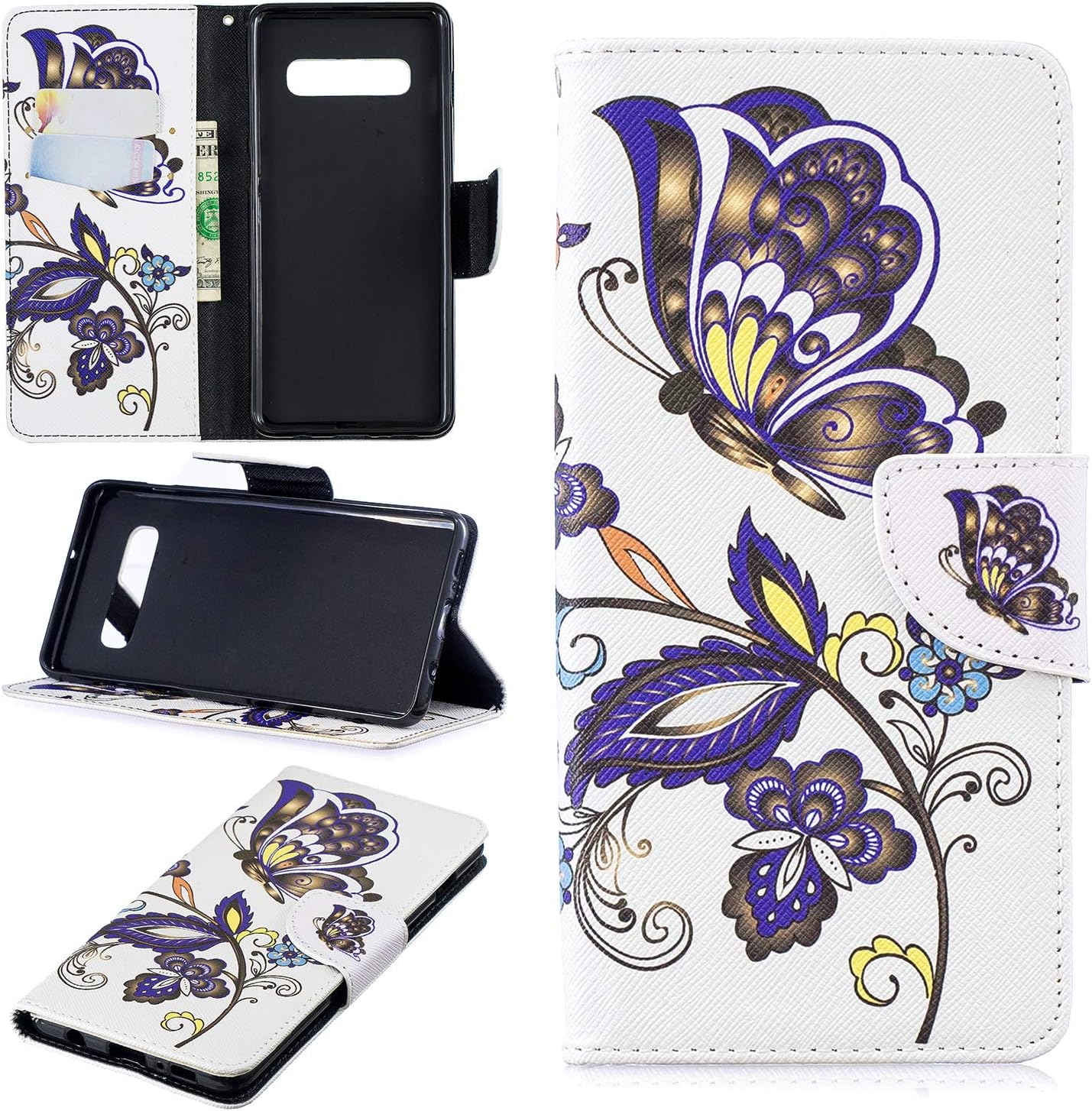Galaxy S10 Plus Case, Galaxy 10 Plus Wallet Case, Dooge Premium PU Leather Full Body Protective Case with Credit Card Holders, Wrist Strap, Folding Stand Support Fit for Samsung Galaxy S10 Plus
