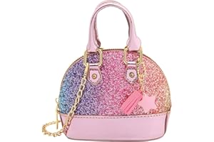 HDE Glitter Purse Princess Small Crossbody Dome Fashion Purse for Little Girls