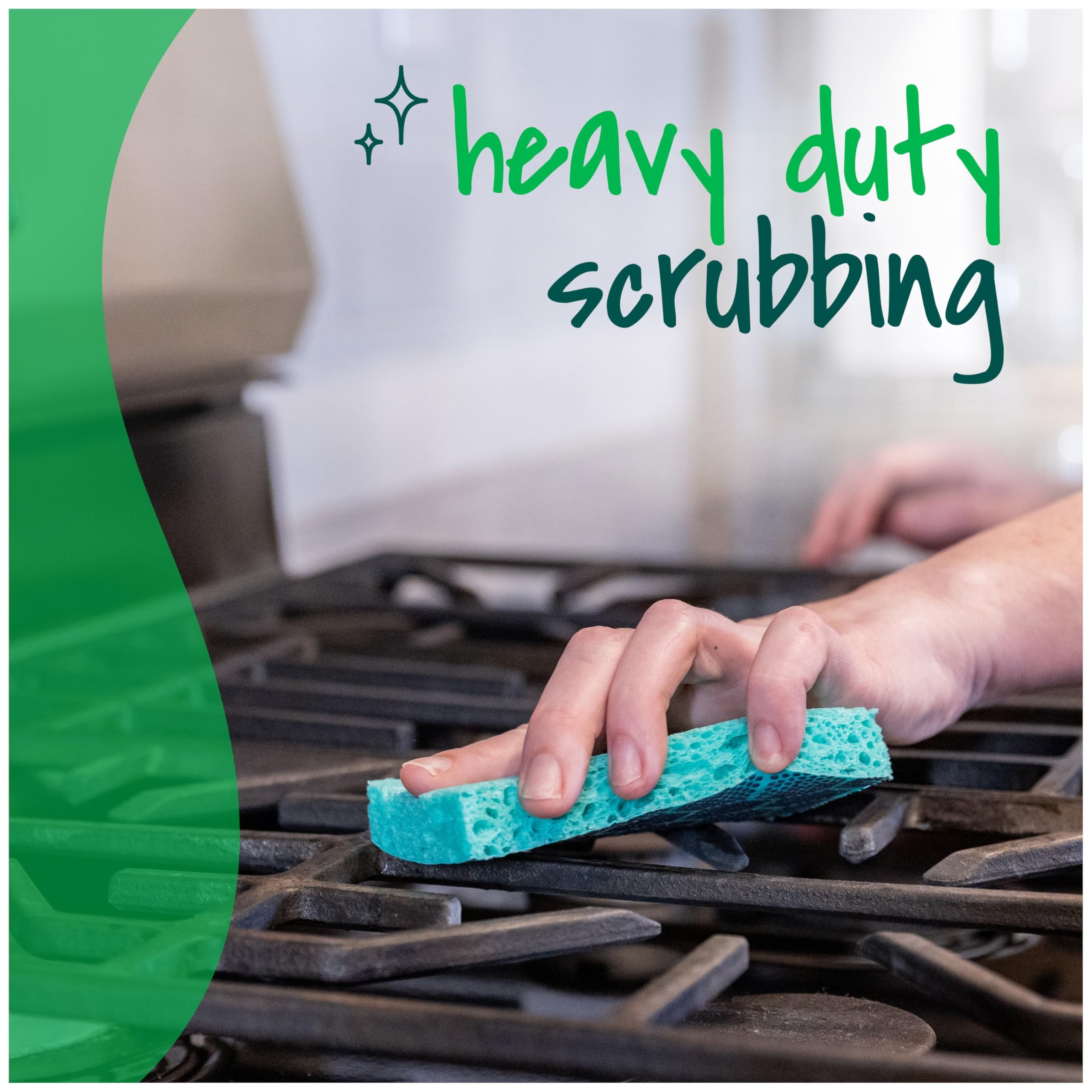 Scotch-Brite Odor Resist Heavy Duty Scrub Sponge, Dishwasher-Safe Kitchen sponges for Serious Scrubbing, Multipurpose Dish Sponge for Stuck-On Messes, 3 Scrubbing Sponges