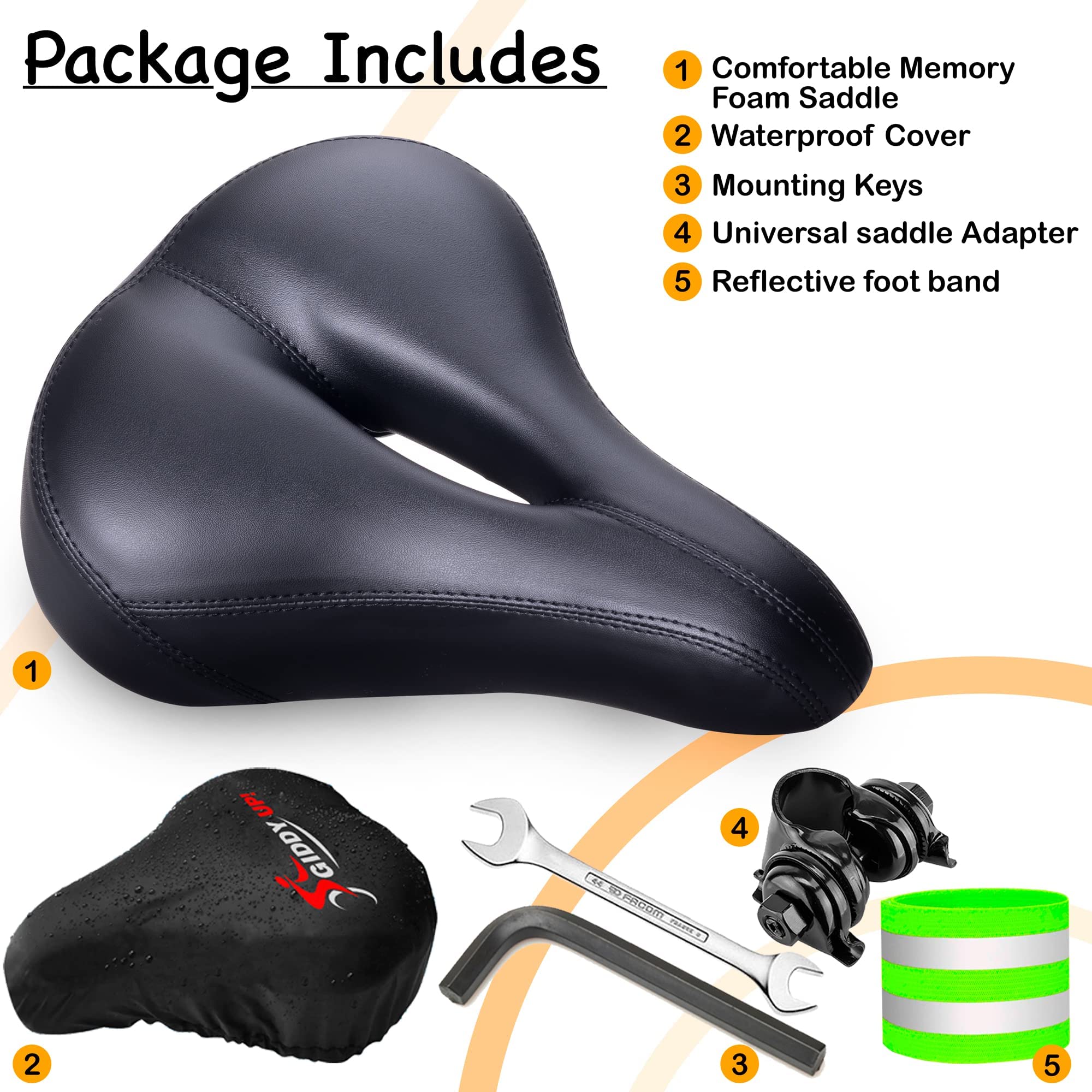 Giddy Up! Bike Seat Comfortable Bike Saddle for Exercise and Road