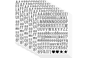 ZJWZSLI 4680 Letter Stickers 30 Sheets Alphabet Stickers 0.5in Vinyl Self-Adhesive Number Alphabet Stickers, Mailbox Numbers Labels DIY Crafts Art Making, Decals for Sign,Notebook (A4,Black)