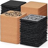 100 PCS Coaster Bulk for Laser Engraving, MAPRIAL 4 Inch 50 PCS Blanks Black Handmade Slate Stone Coasters, 50 PCS Cork Coasters, Engravable Materials for Engraver, Gifts, Crafts, Square
