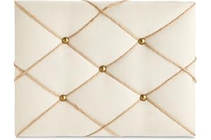 FARMLYN CREEK Picture Bulletin Board, Linen Fabric Photo Display Board with Hooks (16 x 12 in)