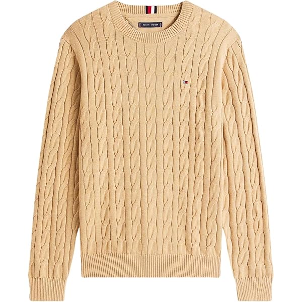 Tommy Hilfiger Men's Flag Logo Cable Knit Sweater (US, Alpha