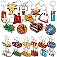 Batiyeer 36 Pack Basketball Keychains Bulk Sports Ball Key Chains Funny Gifts for Birthday Party Favors