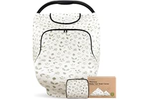KeaBabies Winter Car Seat Cover Baby, Newborn - Universal Fit Infant Carseat Covers Baby Girl, Boy, Breathable, Lightweight Blanket, Easy to Use Stroller Canopy, Rain, Wind, Sun Shade (Laurel)