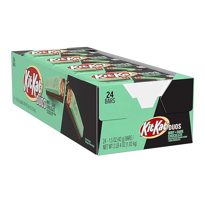 Kit Kat Duos Holiday Candy, Mint & Dark Chocolate, 1.5