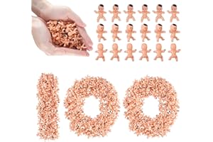 ZJJZGYXINTAI 100 PCS Mini Babies for Baby Shower Games, 1 Inch Plastic Babies Bulk for King Cake & Ice Cube, Tiny Baby Figurines for My Water Broke Game