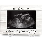 Luipk Love At First Sight Frame Ultrasound Sonogram 8x6 Picture Frames, Pregnancy Gifts Baby Shower Gifts Wood Photo Frame, Gender Reveal New Baby Gift Picture for Wall and Tabletop Display