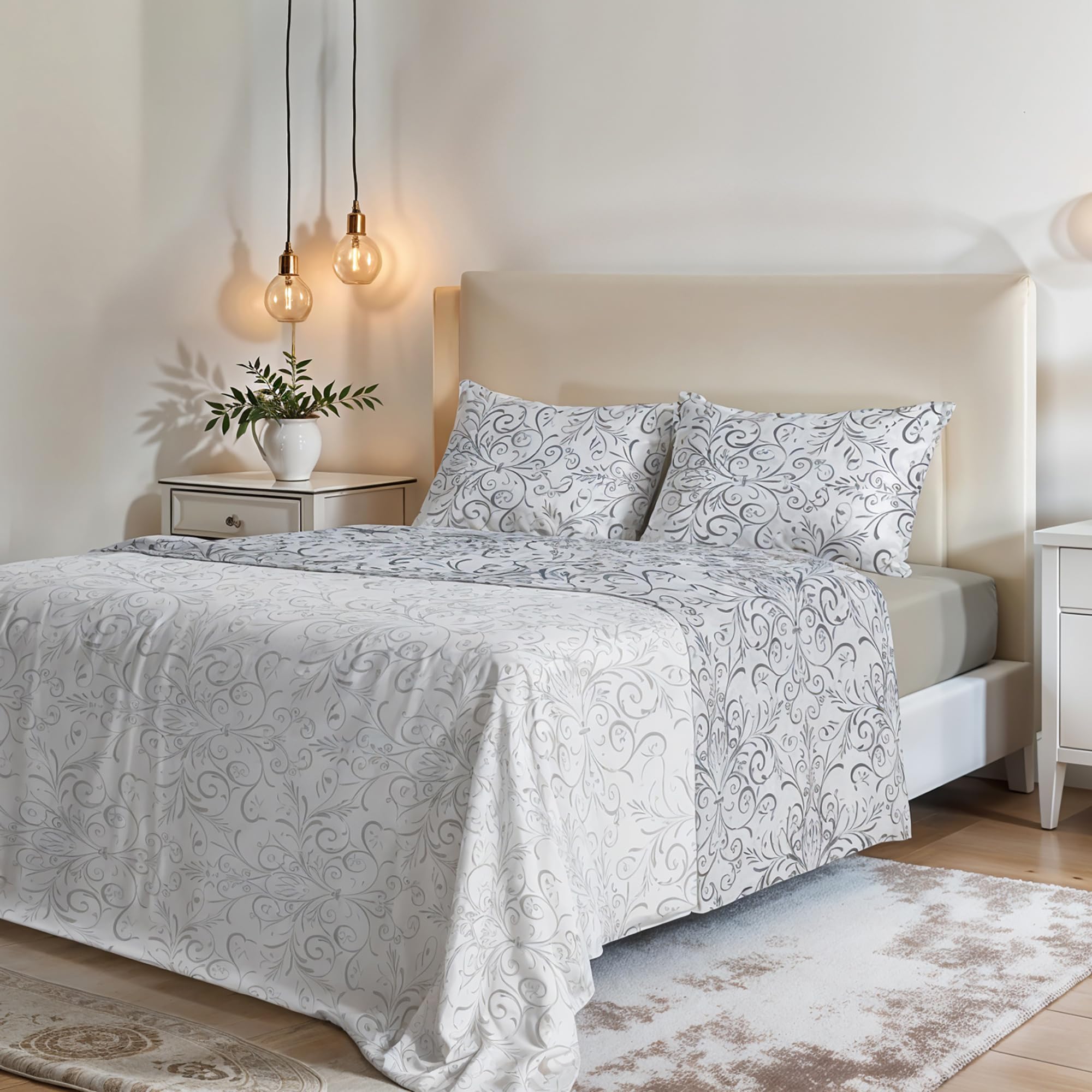 Fantasy bed sheet set in printed microfiber — image 1