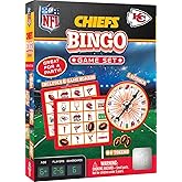 MasterPieces - NFL Bingo, Officially Licensed Kansas City Chiefs Football Game, Set Includes Spinner, 84 Custom Chips, 6 Bingo Cards, Family & Party Fun for 2-6 Players