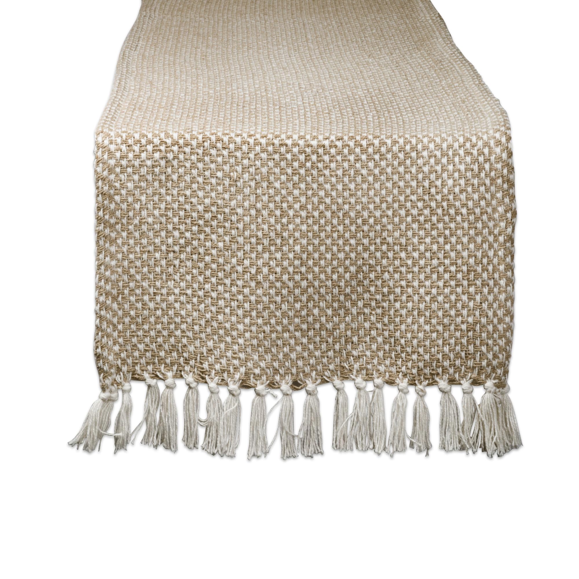 Photo 1 of DII Woven Basics Collection 100% Cotton Knit Table Runner, 15x72, Stone
