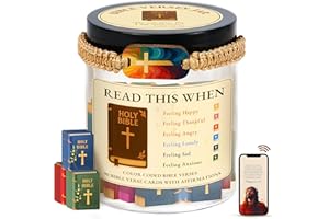 DEARMINE Bible Verse Jar, 90 Bible Verse Cards With NFC Bible Verse Bracelets, Scripture Bracelets, Read Me When Bible Verses Jar, Prayer Religious Catholic Christmas Christian Gifts For Women, Men