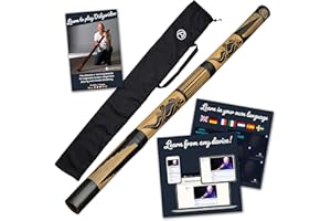 Australian Treasures - Bamboo didgeridoo carved including onlinecourse Didgeridoo & Circular breathing
