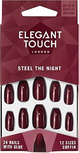 Elegant Touch Core Colour Nails Steel the Night - Deep Red Studio Nails