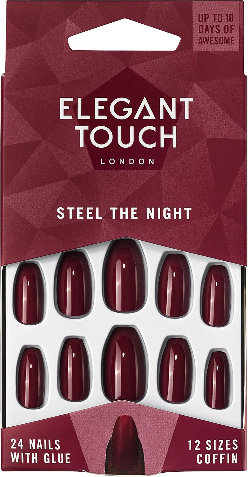 Elegant Touch Core Colour Nails Steel the Night - Deep Red Studio Nails