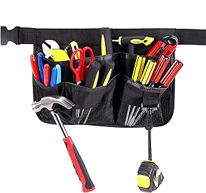 Gardening Tools Belt Bags Garden Waist Bag Hanging Pouch, Black