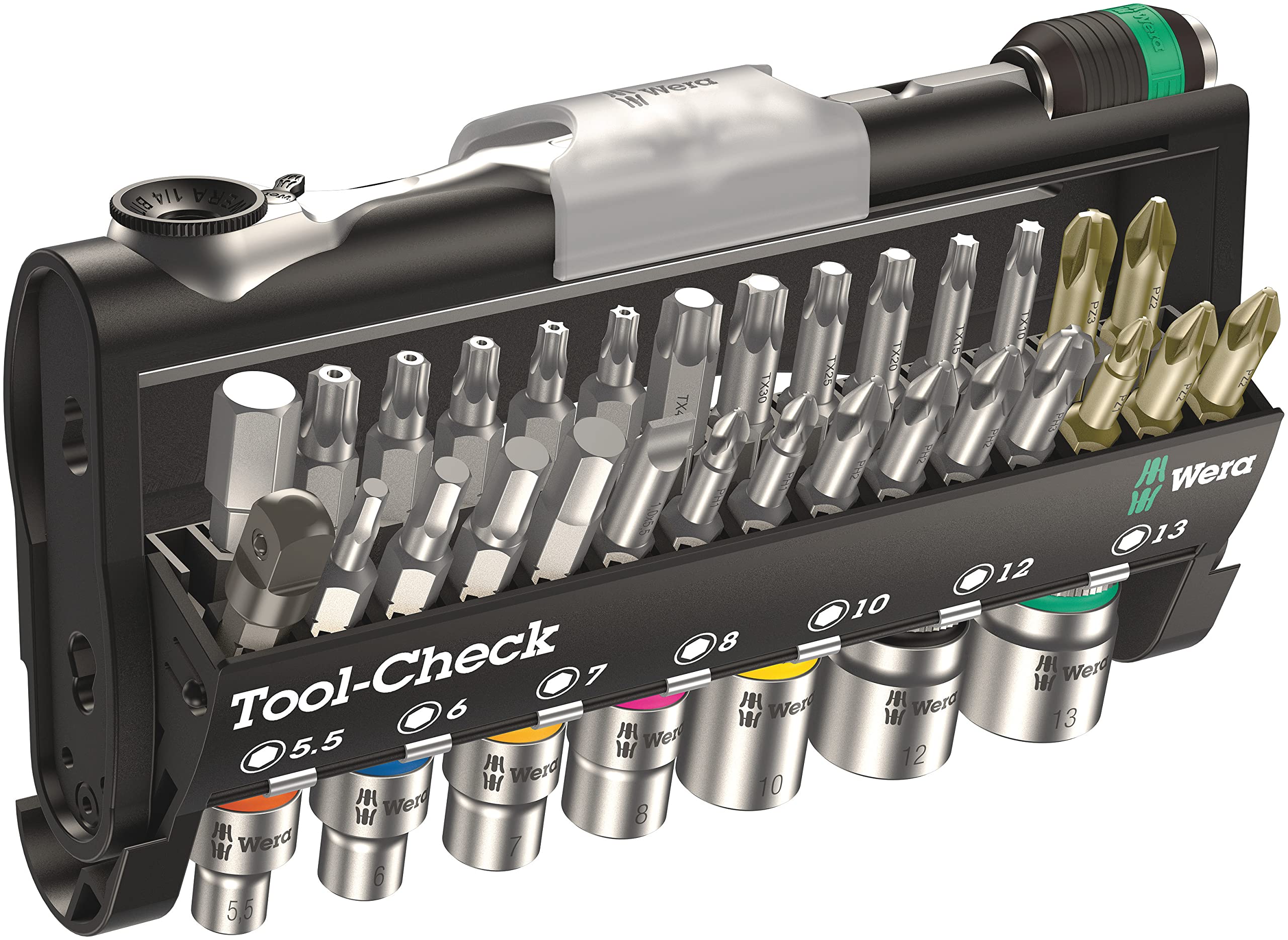 Wera Tool-Check 1 SB Zyklop Mini bit-ratchet, screwdriver, bits & socket set, 38pc, 05073220001