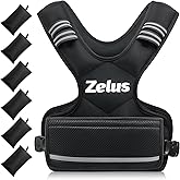ZELUS Weighted Vest for Men and Women | 4-10lb/11-20lb/20-32lb Vest with 6 Ironsand Weights for Home Workouts | Adjustable Bo