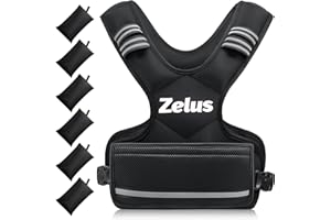 ZELUS Weighted Vest for Men and Women | 4-10lb/11-20lb/20-32lb Vest with 6 Ironsand Weights for Home Workouts | Adjustable Body Weight Vest Exercise Set for Cardio and Strength Training