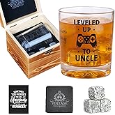 Ithmahco Promoted to Uncle Whiskey Glass, Funny New Uncle Announcement Gifts, First Time Uncles Announcement Bourbon Glass Gift, Funny White Elephant Gag Gifts for New Uncles