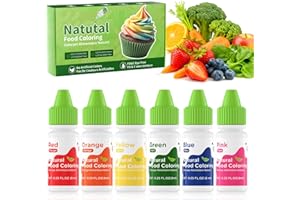 Nomeca Natural Food Coloring, 6 Vibrant Liquid Colors for Baking, FD&C & Artificial Dye Free Formula for Cake Cookie Decorati