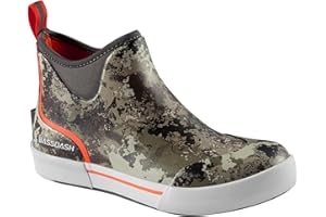 BASSDASH Men’s 4.5" Waterproof Fishing Deck Boots Anti-Slip Rubber Ankle Boots Rain Shoes for Boating Gardening Working