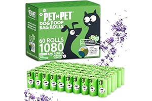 Pet N Pet 1080 Counts Green Poop Bags for Dogs, 41% Plant Based & 59% PE Extra Thick Dog Poop Bags Rolls, 9" x 13", Lavender Scented Pet Waste Bag