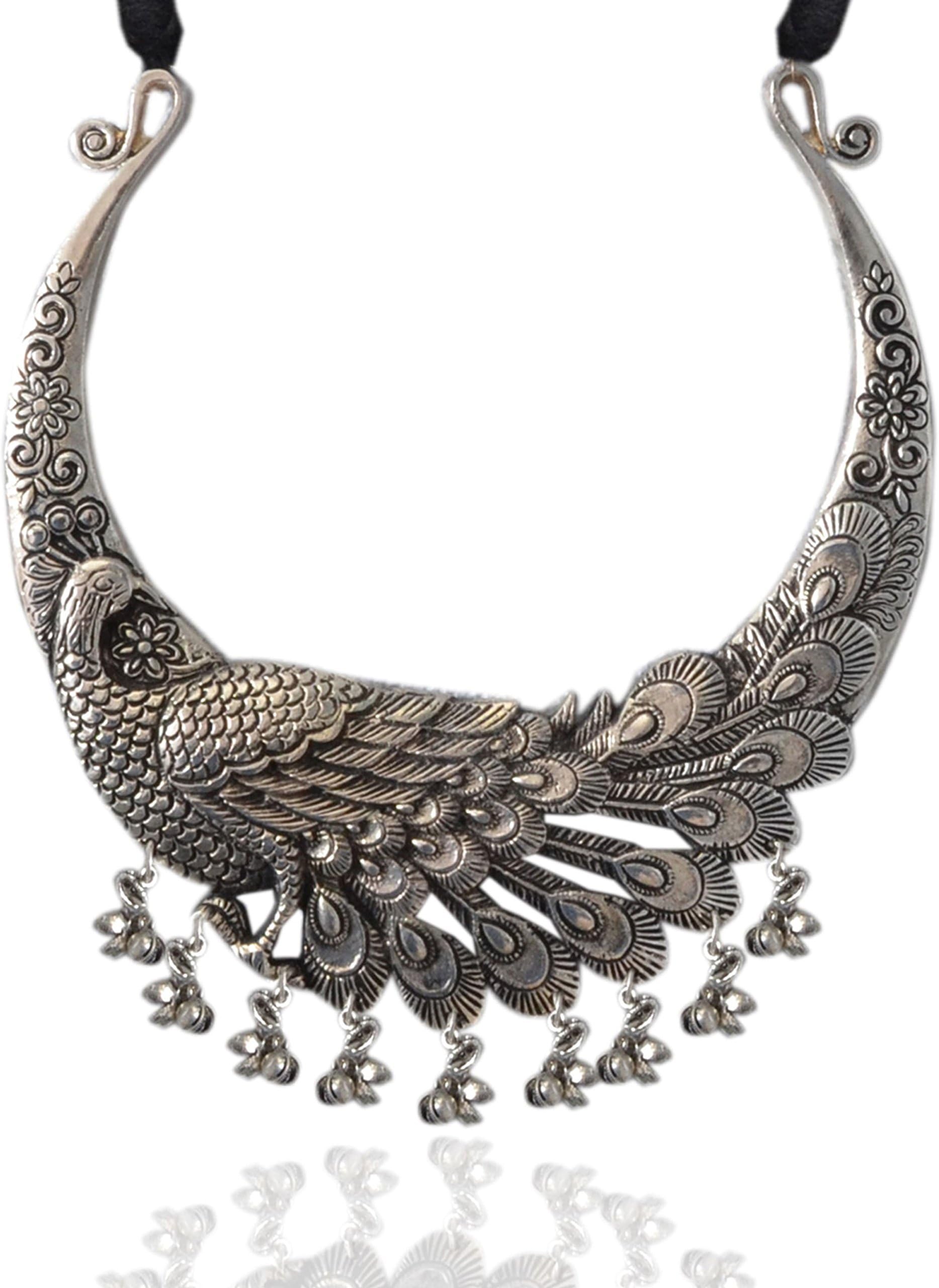 Tribal Peacock Hasli Choker Indian Necklace Jewellery for Women