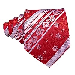 Barry.Wang Mens Christmas Tie Set Red White