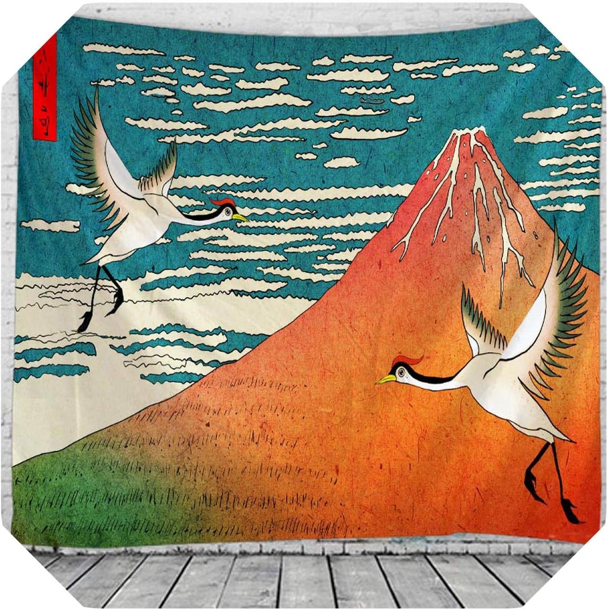 Tapestry Wall Tapestry Japan Ukiyoe Wall Hanging Green Tree Tapestry