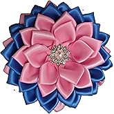 Pink and Blue Flower 4.5" Paraphernalia Brooch Pin for Women, Inspired for Jack and Jill Events, Conferences, Luncheons - Mother's Organization