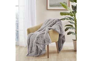 Serta Mila Shaggy Heated Throw Blanket - Soft Faux Fur Heated Blanket, Fast Heating, Auto Shut Off Timer, Low EMF, 5 Heat Set
