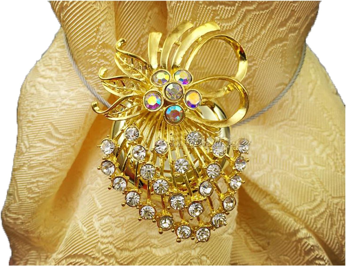Curtain Clips, Tiebacks, or holdbacks | Set of 2 (Golden Strawberry)