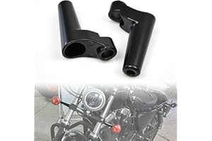 VEISUTOR Front Turn Signal Mounts Relocation Kit for Harley Sportsters, Black Motorcycle Turn Signal Indicator Relocation for Harley Sportsters Dyna FXR Accessories (2PCS)