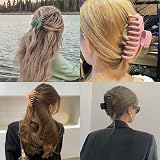 Esteopt Large Plastic Hair Claw Clips Non-Slip Strong Hold for Thick Hair Black view 5