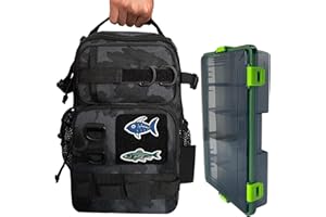 BHWRA Fishing Sling Tackle Bag with Tackle Tray Outdoor Tactical Sling Bag Fishing Tackle Storage Bag for Gear-Gift for Men (Blackcamo)