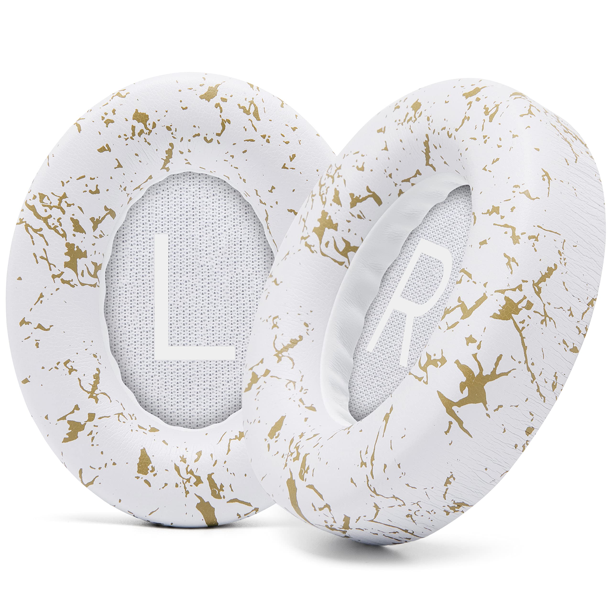 WC Wicked Cushions Upgraded Replacement Ear Pads for Bose 700 Noise Cancelling Headphones (NC700) - Softer PU Leather, Luxurious Memory Foam, Added Thickness, Extra Durable Ear Cushions |(Gold Marble) — image 1