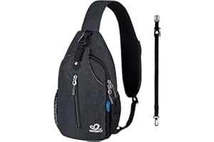 WATERFLY Small Hiking Sling Bag: Crossbody Sling Backpack Chest Bag Daypack for Men Women with Skin-Friendly Shoulder Strap