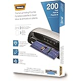 Fellowes Thermal Laminating Pouches, Letter Size Sheets 9 x 11.5-Inches, 3 mil, 200 pack (5743401), Clear