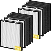 4 Pack T554 Replacement Filter Compatible with Trucozie T554 Air Purifier, 3-in-1 Filtration System Replacement Filters with Activated Carbon for Home Room, 4 HEPA Filter and 8 Washable Pre-Filters